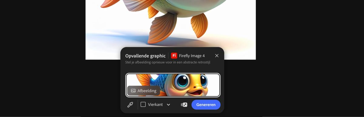 Selecteer een afbeelding van het canvas om de voorinstelling Groovy graphic by Firefly Image 4 toe te passen.