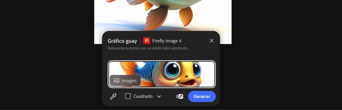 Seleccione una imagen del lienzo para aplicar el ajuste preestablecido Gráfico guay de Firefly Image 4.