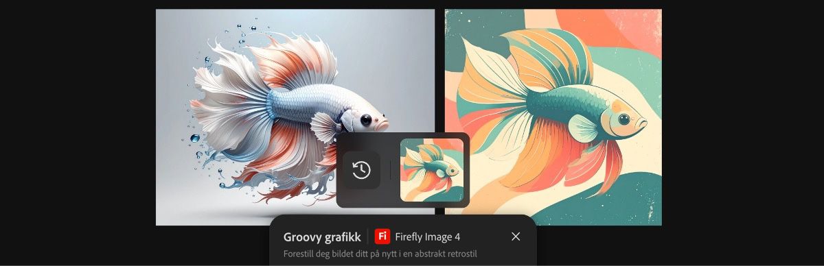Bilde generert ved hjelp av forhåndsinnstillingen Groovy grafikk med Firefly Image 4.