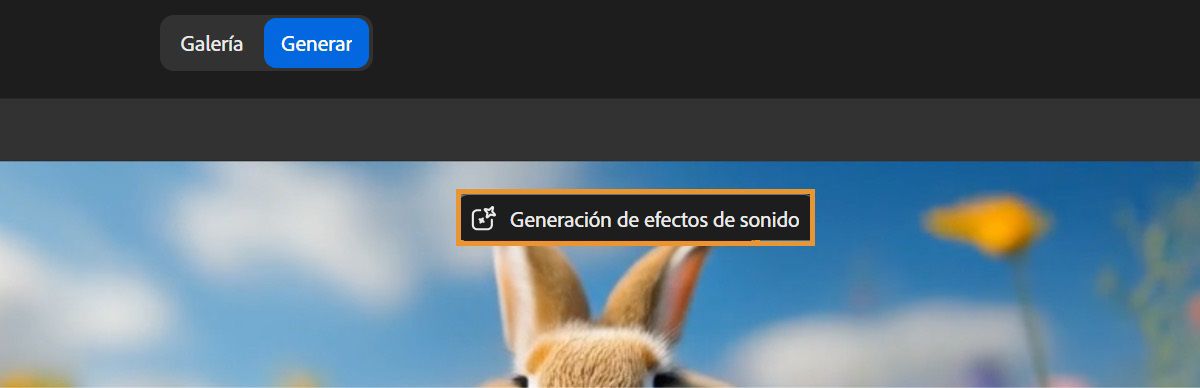 El vídeo generado está en modo de vista previa y, al pasar el puntero del ratón por encima de él, la opción Generar efectos de sonido se activa. Esta opción se resalta para indicar que el vídeo se puede utilizar en la página Generar efectos de sonido para añadir efectos de sonido.