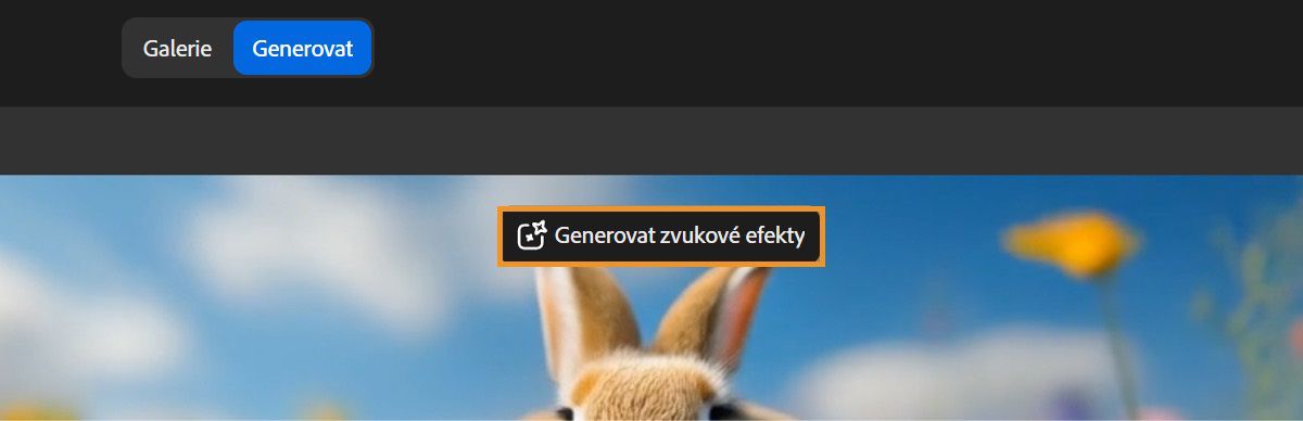 Vygenerované video je v režimu náhledu a když na něm podržíte ukazatel myši, aktivuje se možnost generování zvukových efektů. Tato možnost je zvýrazněna, aby bylo zřejmé, že video lze použít na stránce Generovat zvukové efekty pro přidání zvukových efektů.