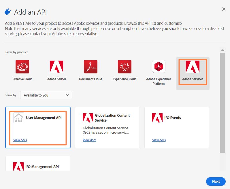 API til brugerstyring