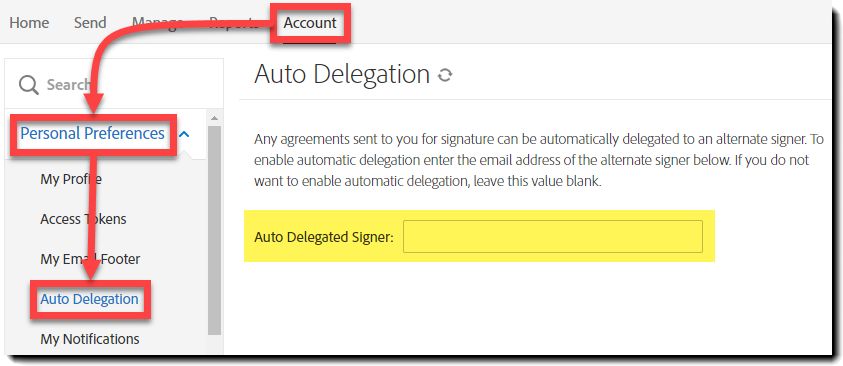 Impostare l’e-mail di delega