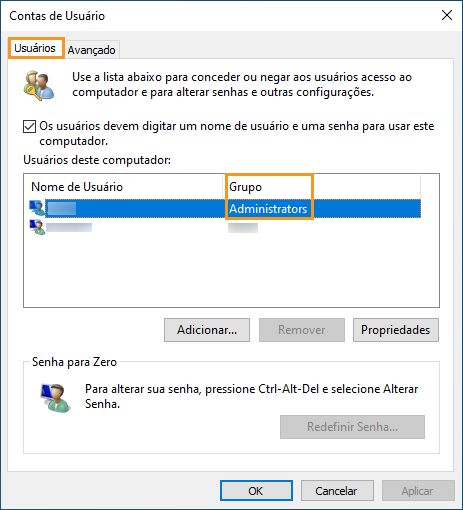 Guia Usuários no Windows
