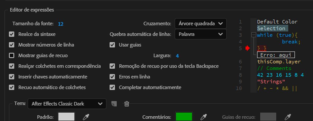 Editar preferências