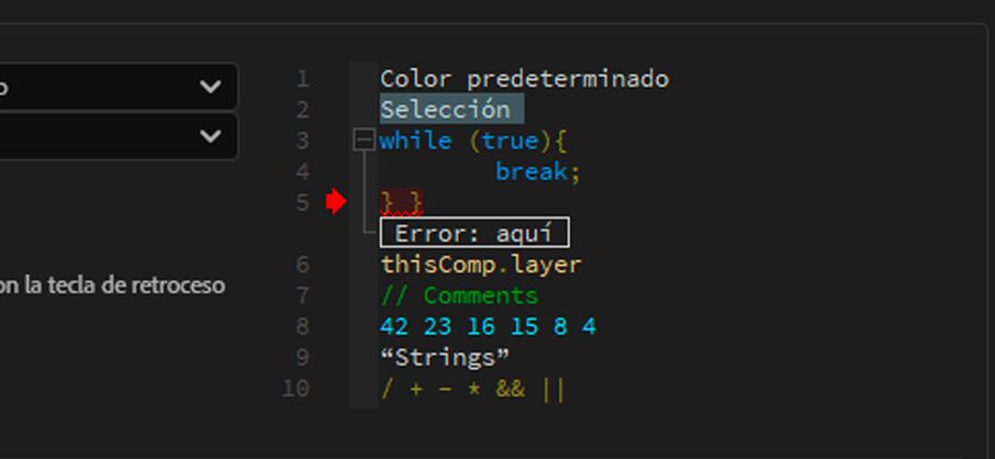 Cuadro de previsualización de código