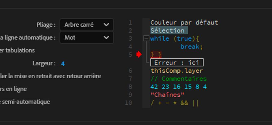 Zone de prévisualisation du code