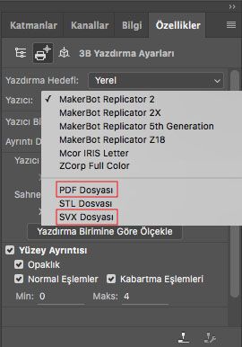 Photoshop 3B yazdırma