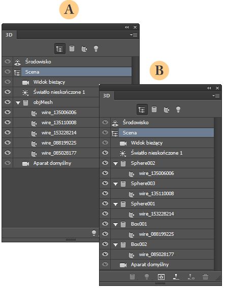 Zaimportowany plik OBJ w programie Photoshop