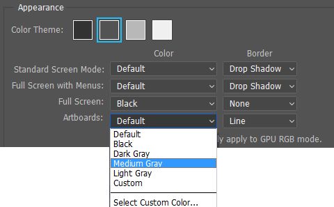 Photoshop「アートボードの外観」オプション