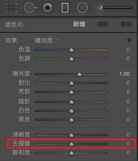 Lightroom 去朦朧局部調整