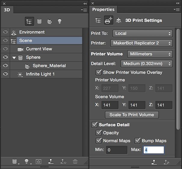 3D-Druckeinstellungen in Photoshop