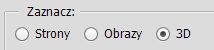Wybór opcji 3D przy obróbce grafiki 3D w programie Photoshop
