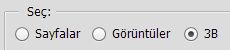 Photoshop 3B görüntüleme 3B seçeneğini belirleme