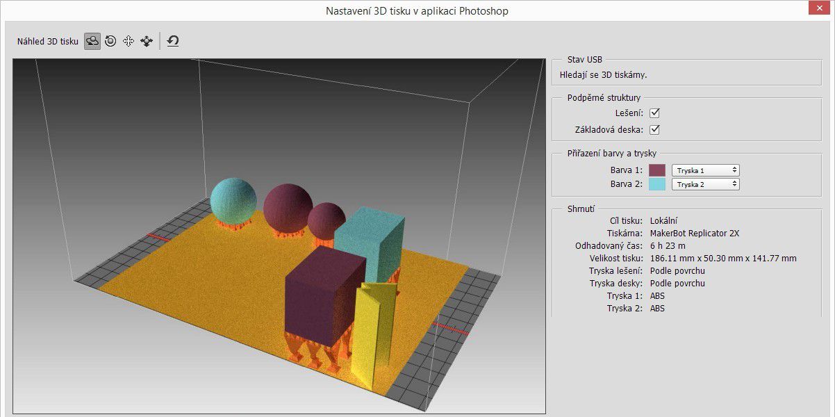 Photoshop – Náhledy 3D tisku