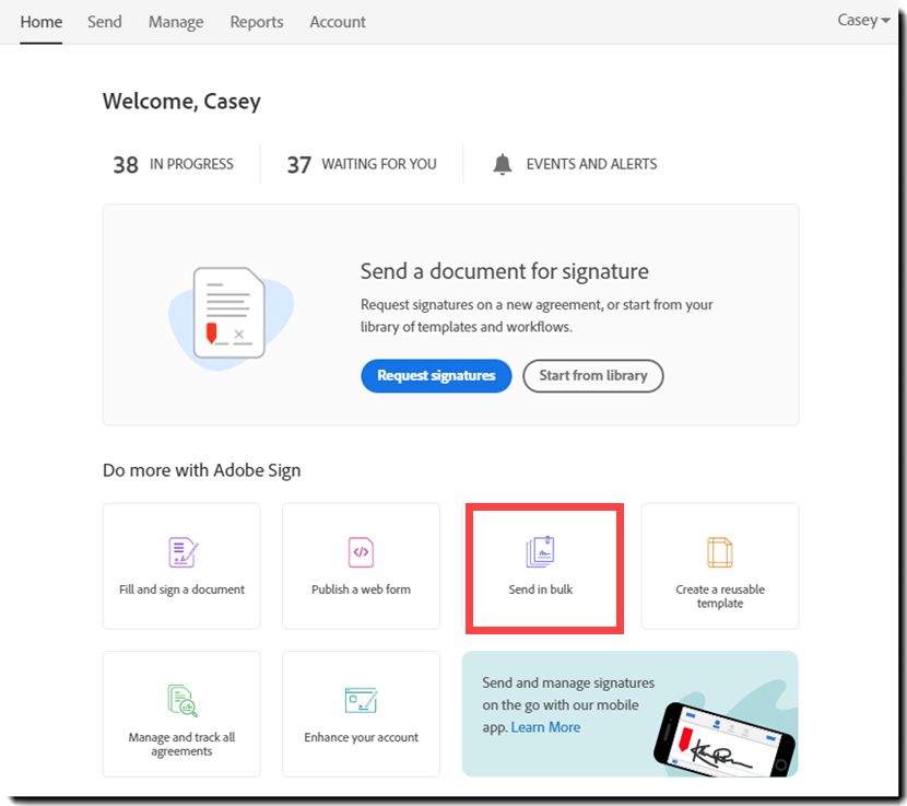 Mega Sign-verzending vanaf startpagina
