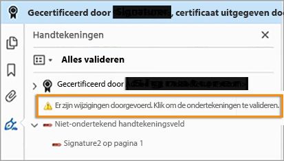 Wijzigingen in een gecertificeerde PDF valideren