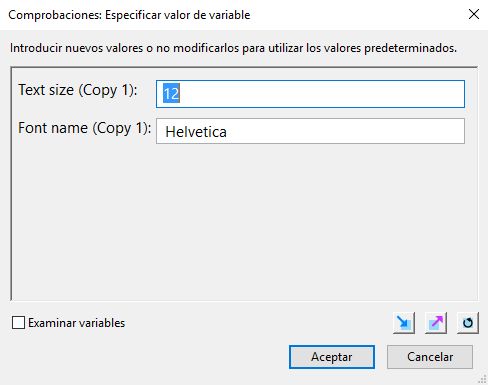 Especificar valor de variable