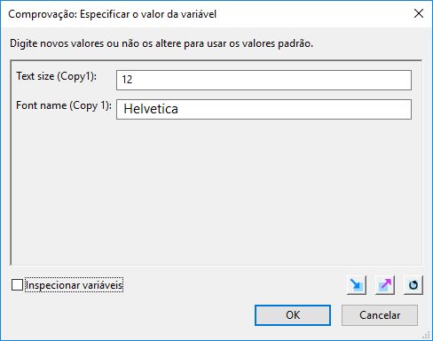 Especificar o valor da variável