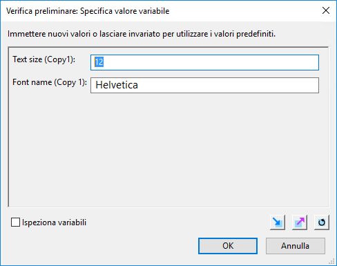 Specifica valore variabile