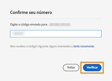 Inserir código de verificação