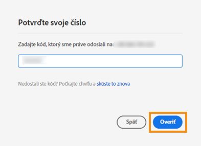 Zadajte overovací kód