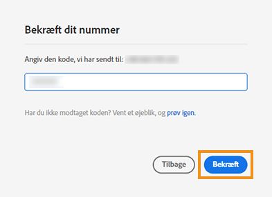 Angiv bekræftelseskode