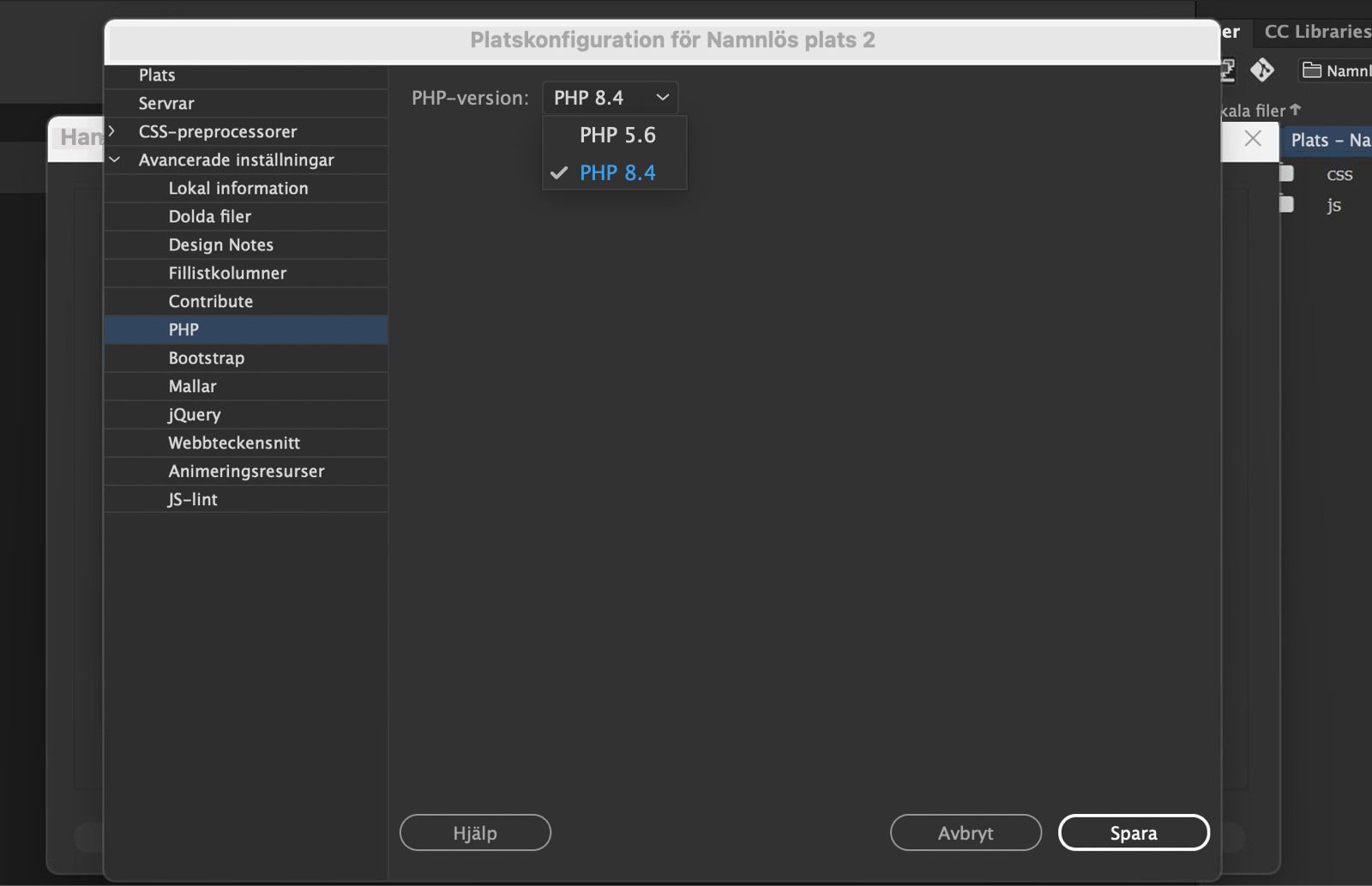 Ange platsspecifika PHP-inställningar