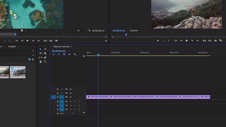 Bearbeite den Adobe Stock-Clip in Premiere Pro.