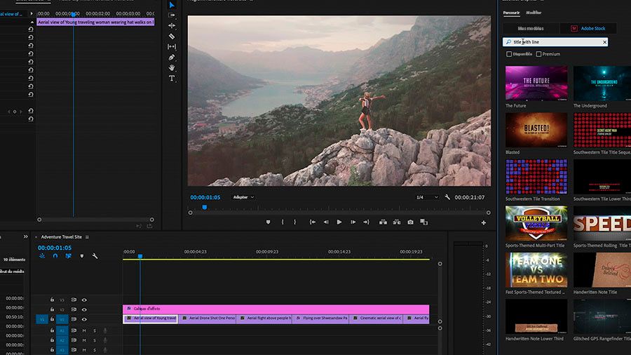 Ajoutez du texte ou des images sur vos séquences Adobe Stock dans Premiere Pro.