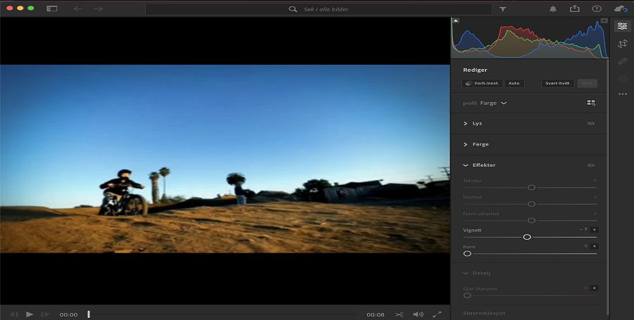Skjermbildet Rediger i Lightroom 