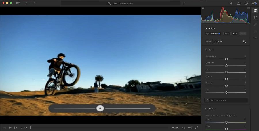Modificare la schermata in Lightroom 