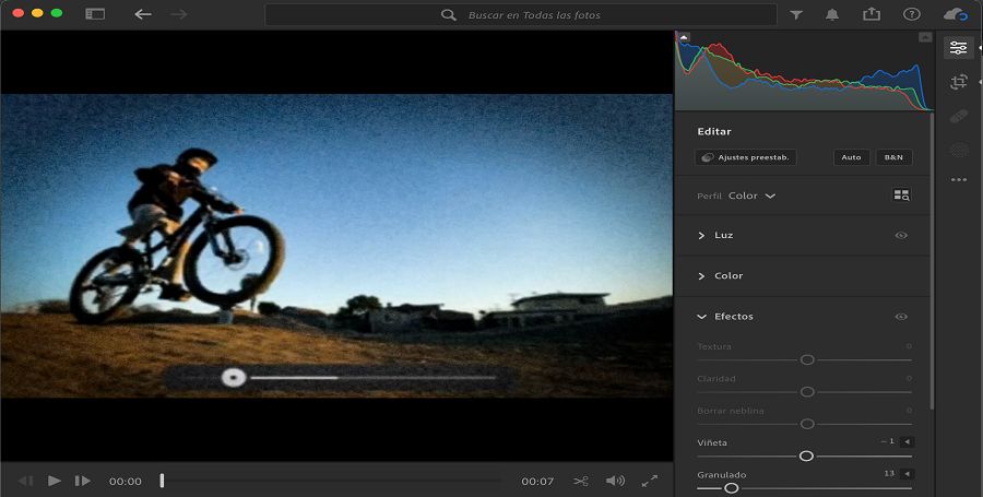 Editar vídeos en Lightroom 