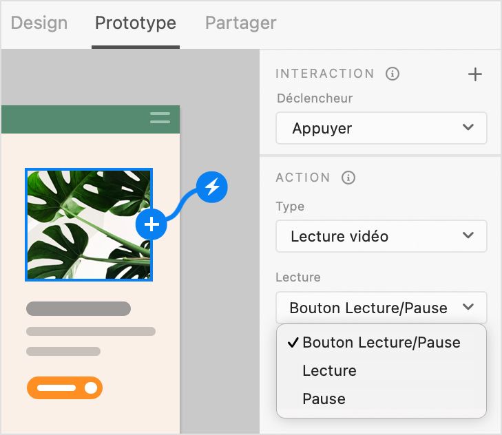 Appuyer pour lire - Mode Prototype