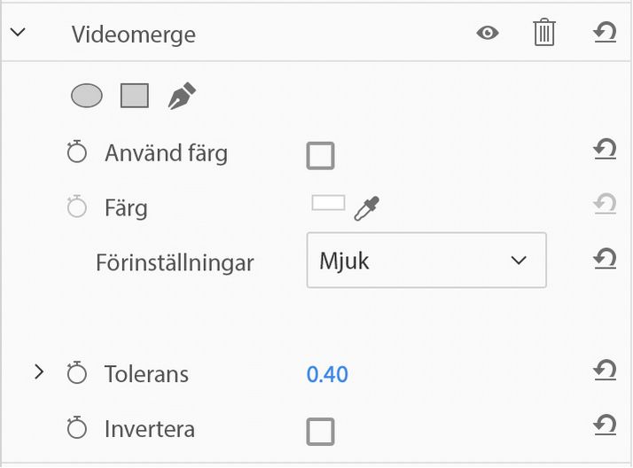 Inställningar för Videomerge