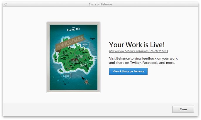 عرض عملك الذي تمت مشاركة على Behance