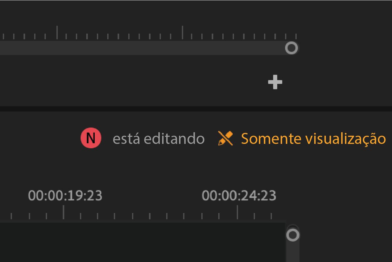 Pistas visuais para outros colaboradores que indicam o bloqueio de sequência
