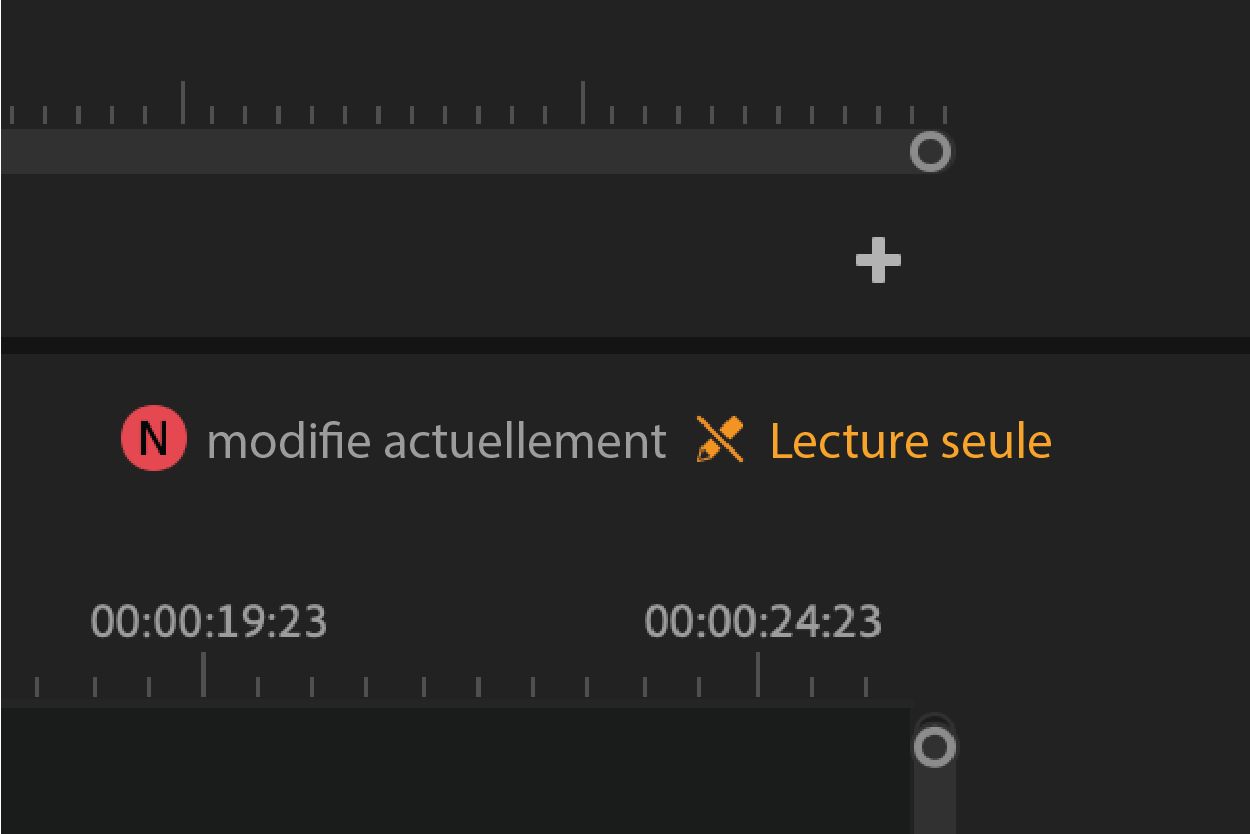 Indices visuels pour les autres collaborateurs qui indiquent le verrouillage de séquence