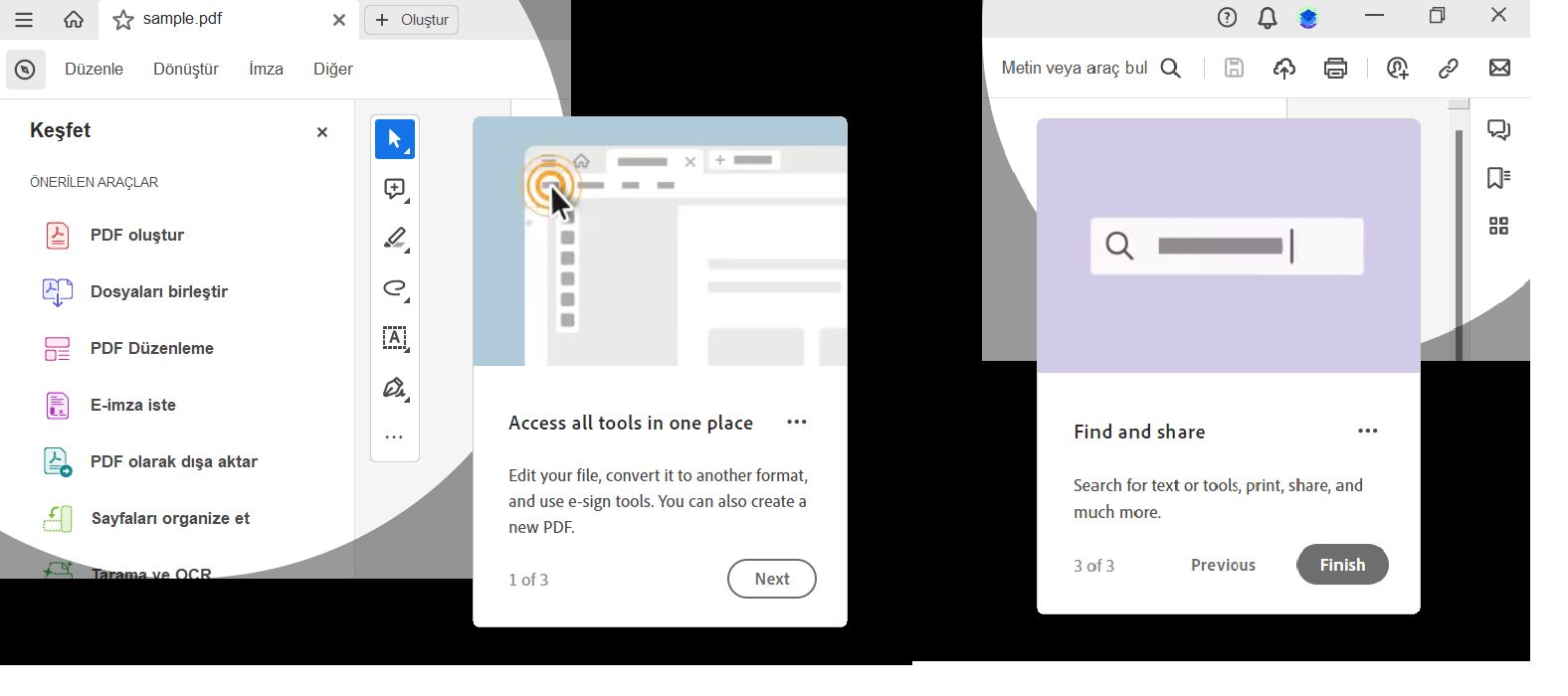 Görüntüleyici başlangıç turu