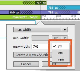 Określanie jednostek podczas dodawania zapytania o media.