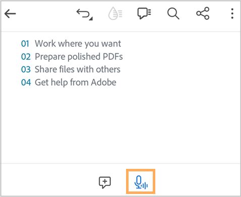 Velg mikrofon-ikonet for å spille inn talekommentaren din.