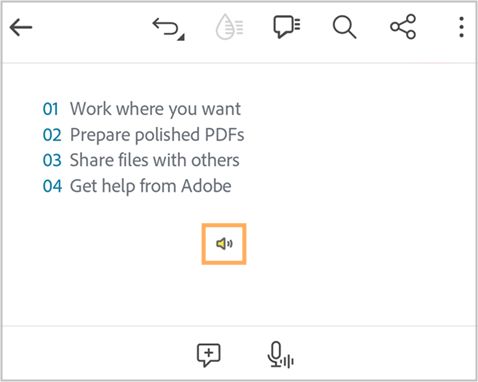 Icona del commento vocale pubblicato sul PDF.
