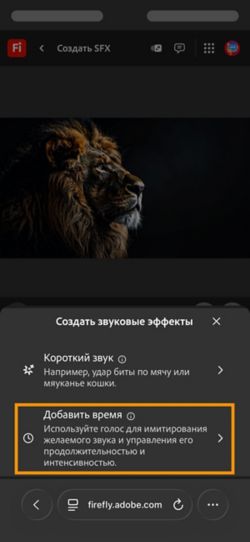 Параметр «Создать звуковые эффекты» включает два различных параметра, и из них выбран параметр «Синхронизированный звук и видео».