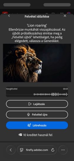 Az Időzítés rögzítése képernyő megjeleníti a feltöltött videót, egy szöveges utasítást, valamint opciókat az ellenőrzéshez, rögzítéshez vagy a hanghatások létrehozásához.