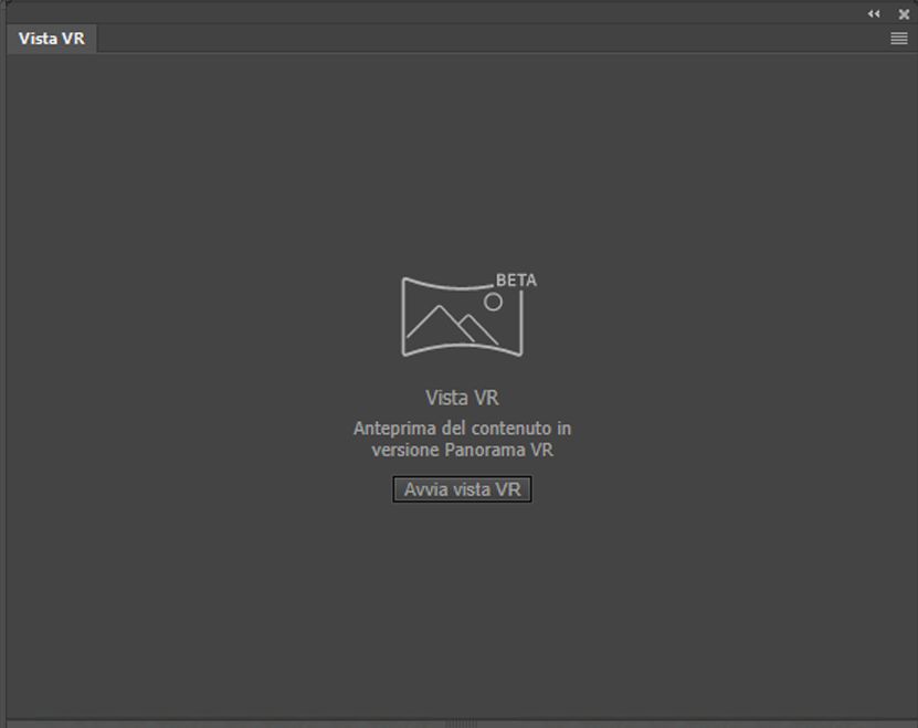 Pannello della vista VR