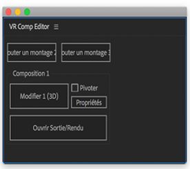 Options de l’éditeur de compositions VR