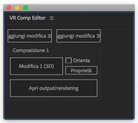Opzioni dell’Editor composizione VR