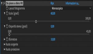 Impostazioni di Da piano a sfera VR