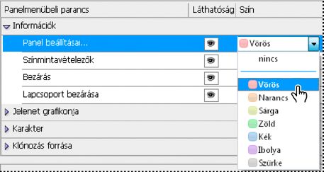 Photoshop – Menüelem színének kiválasztása