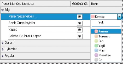 Photoshop - Menü öğesi için renk seçme